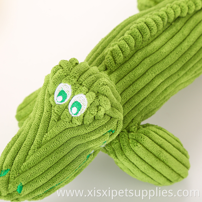 wholesale corduroy plush loin and crocodile pet toy with sound